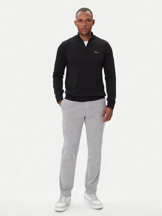 Aeronautica Militare Aeronautica Militare Pulover 252MA1578UL00506 Črna Regular Fit