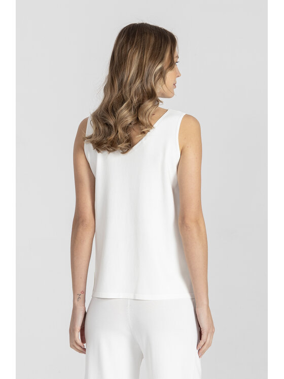 Deni Cler Milano Deni Cler Milano Top T-DC-0010-F2-20-10-1 Biały Regular Fit