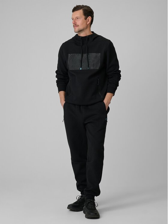 4F 4F Μπλούζα 4FRSS26TSWSM2975-20S Μαύρο Regular Fit