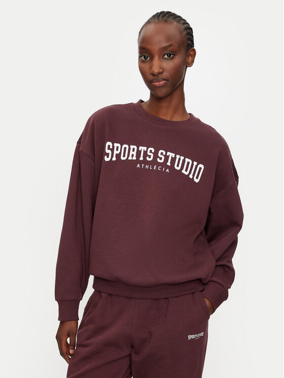 Athlecia Mikina Giannis W Crew Neck EA243363 Bordová Regular Fit