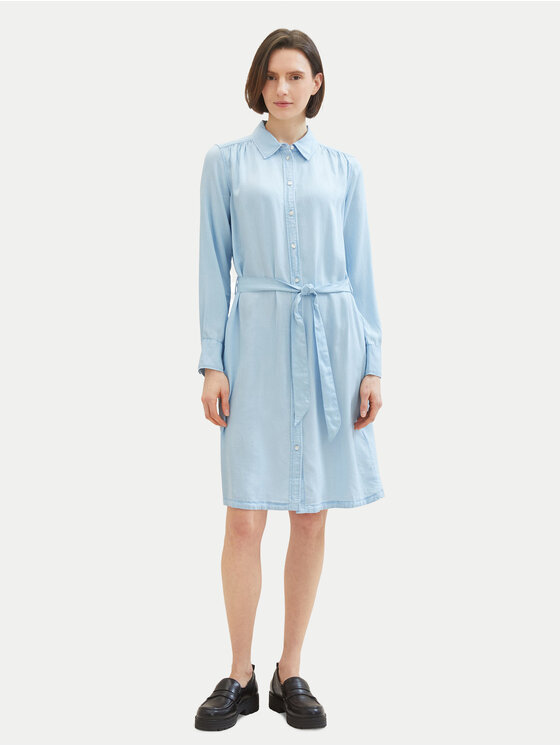 Tom Tailor Tom Tailor Košilové šaty 1040366 Světle modrá Regular Fit