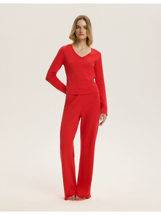 Esotiq Esotiq Piżama 44671 Czerwony Regular Fit