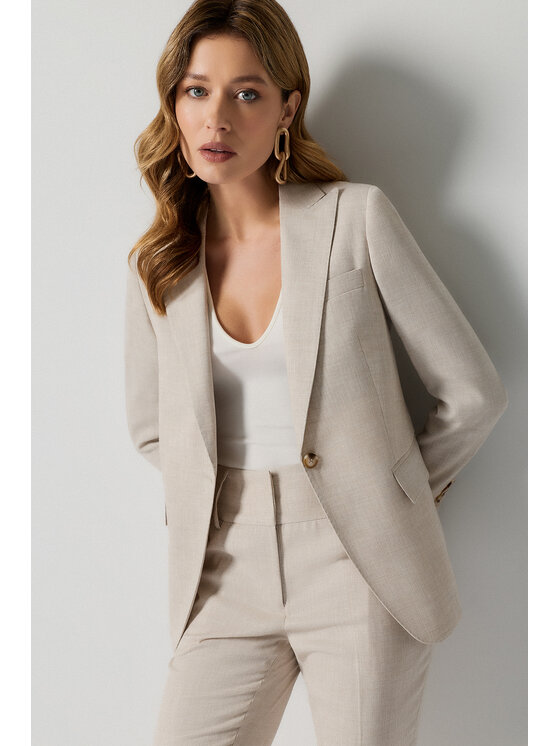 Lancerto Lancerto Marynarka Cortona MA131126000042 Beżowy Regular Fit