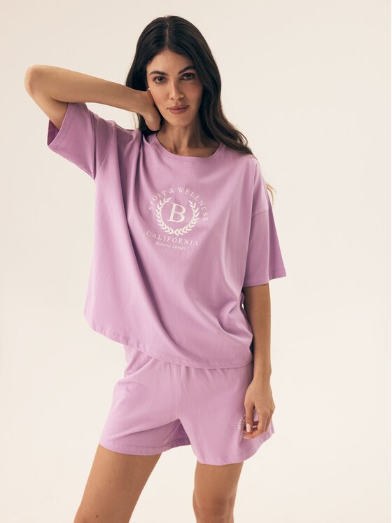 Esotiq Esotiq Piżama 42561 Różowy Regular Fit
