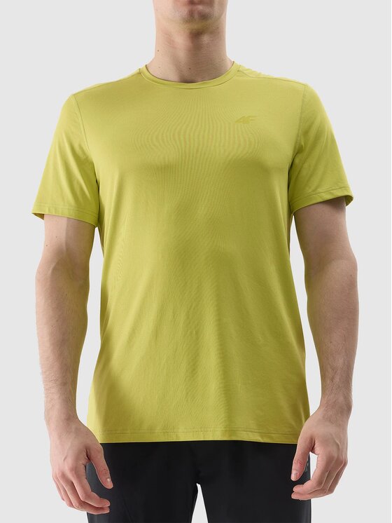4F 4F T-Shirt 4FWSS24TFTSM598-45S Zielony Regular Fit