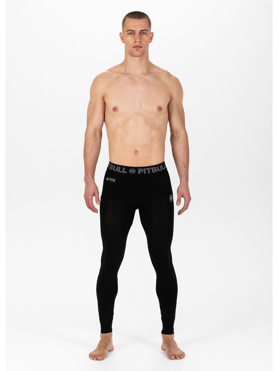 PITBULL PITBULL Legginsy Legginsy sportowe Performance Pro plus New Logo S Czarny Slim Fit