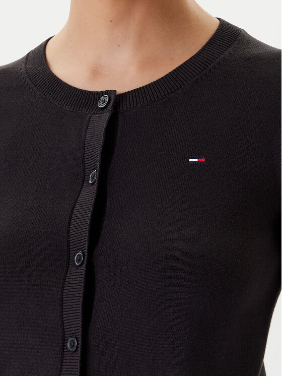 Tommy Jeans Tommy Jeans Kardigan Essential DW0DW20976 Černá Regular Fit