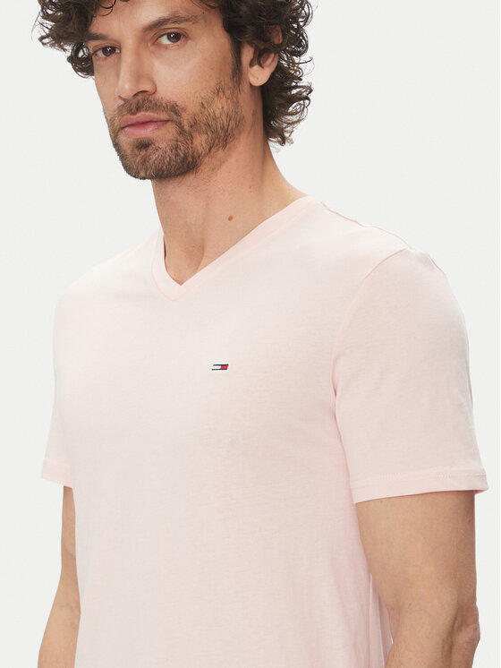 Tommy Jeans Tommy Jeans Marškinėliai Jaspe DM0DM20364 Rožinė Slim Fit
