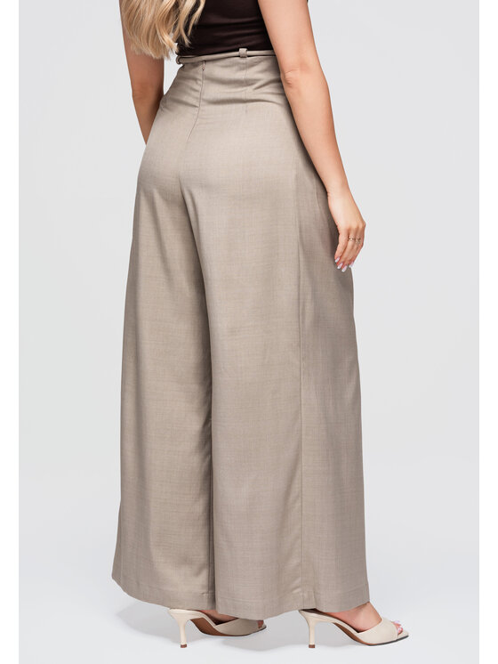 Ombre Ombre Spodnie materiałowe OW-PA-E0014 Brązowy ciemny Relaxed Fit