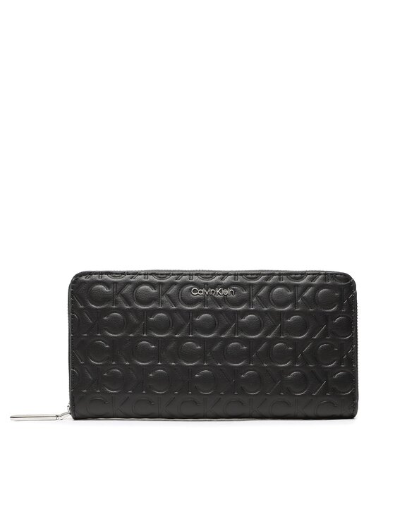 Portofel Mare de Damă Calvin Klein Ck Must Z/A Wallet Lg Embossed K60K610253 Negru