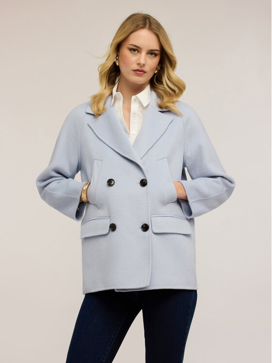 Motivi Motivi Płaszcz zimowy 0002W000125N004 Turkusowy Over Fit