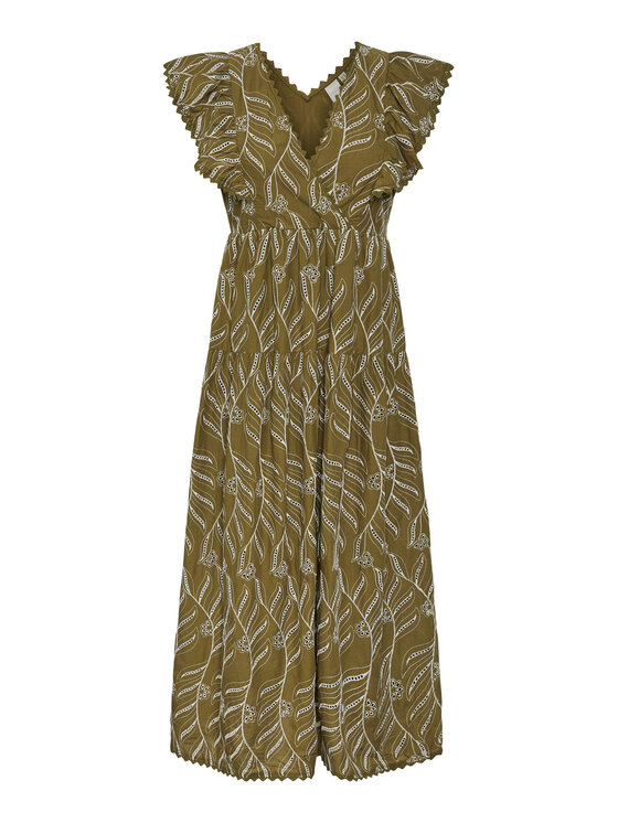 YAS YAS Každodenné šaty 26030117 Zelená Regular Fit