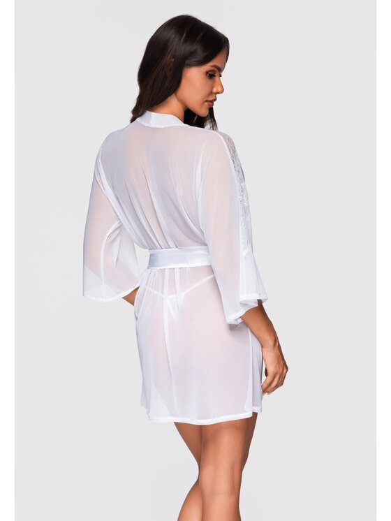 Ombre Ombre Szlafrok LW-NWRB-0102 Biały Regular Fit