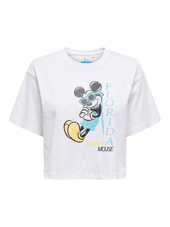 ONLY ONLY Póló Mickey Minnie 15348126 Fehér Regular Fit
