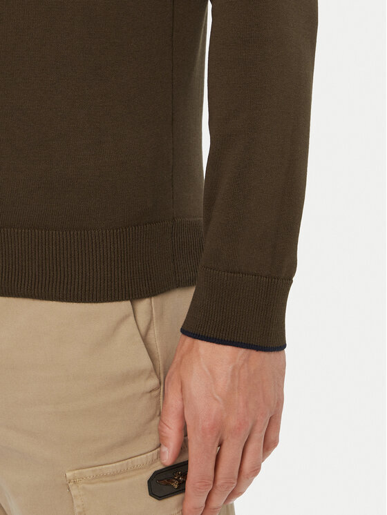 Aeronautica Militare Aeronautica Militare Sweter 262MA1631UL00506 Brązowy Regular Fit