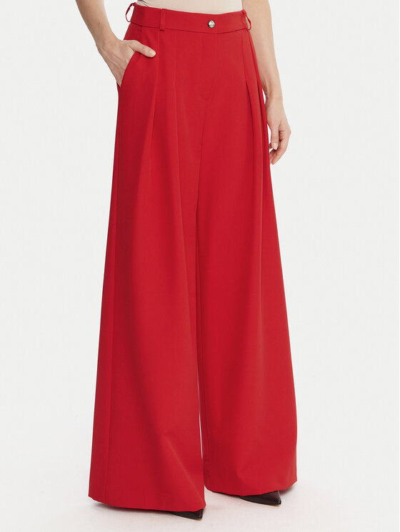Maryley Maryley Kalhoty z materiálu 25IB579/43MA Červená Regular Fit