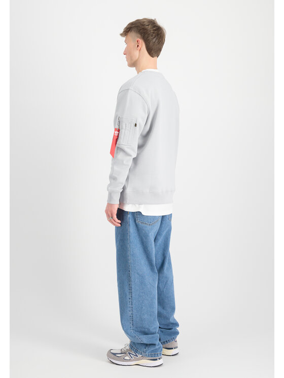 Alpha Industries Alpha Industries Bluza Alpha Reflective Print Sweatshirt Szary Regular Fit
