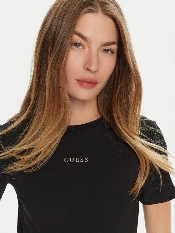 Guess Guess Marškinėliai Marika V4YI22 KCD02 Juoda Regular Fit