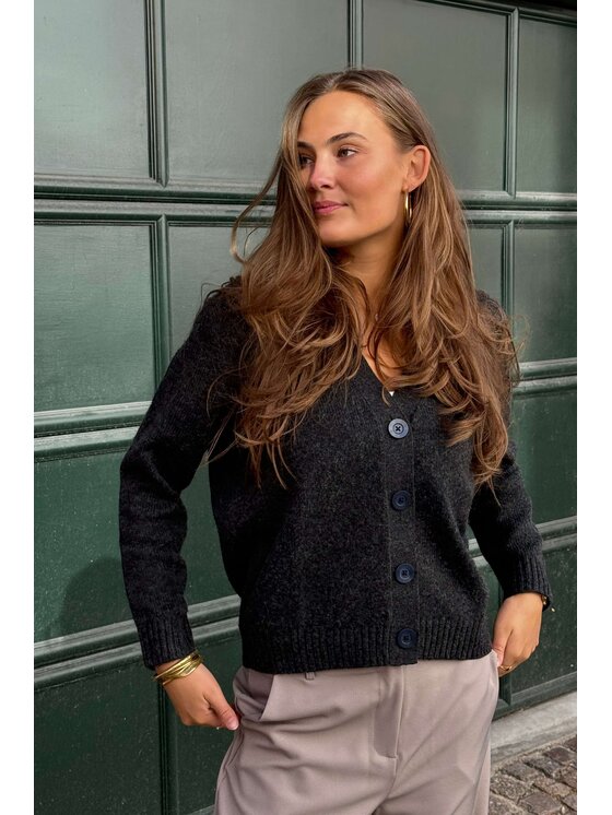 TeeShoppen TeeShoppen Kardigan 'Basic Collection' Szary Regular Fit
