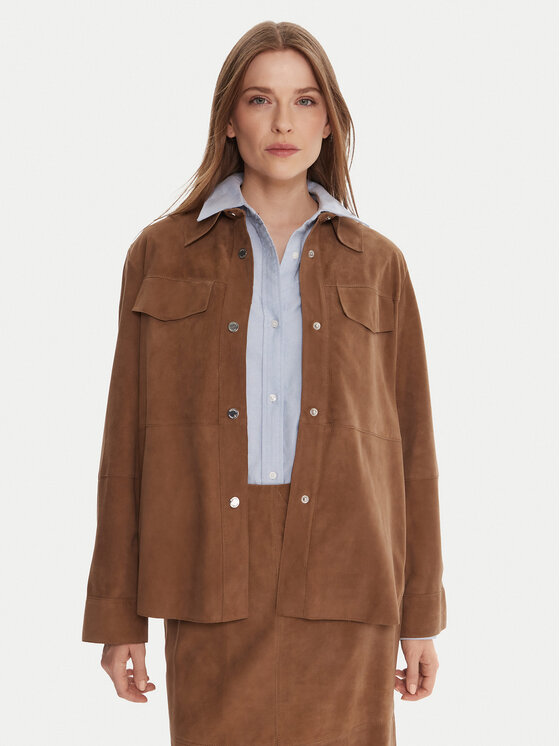 MAX&Co. Kurtka skórzana Stallo 2526446011200 Brązowy Loose Fit