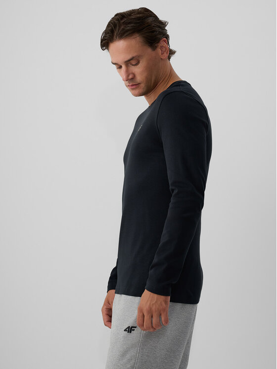 4F 4F Longsleeve ESSENTIAL Szary ciemny Slim Fit