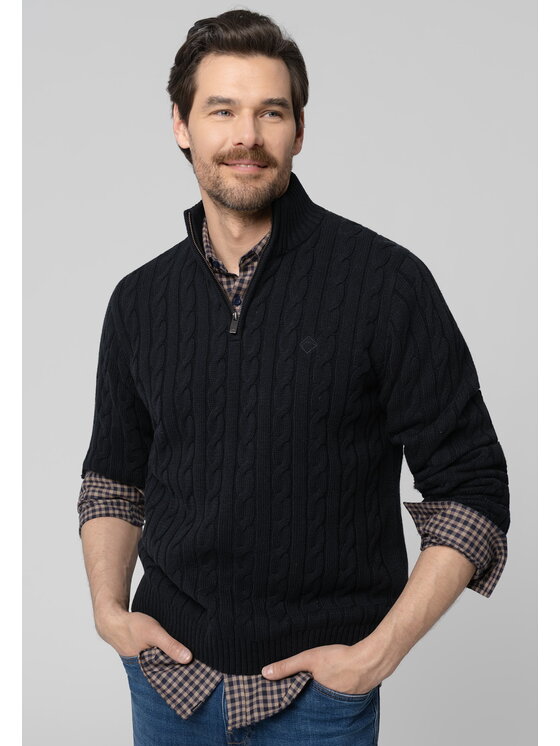 Volcano Volcano Sweter S-ZOOM Niebieski Regular Fit