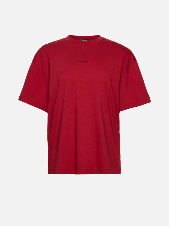 La Mania La Mania T-Shirt RIHO Bordowy Basic Fit
