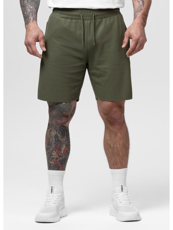 PITBULL PITBULL Szorty materiałowe Pique Rockey Zielony Regular Fit