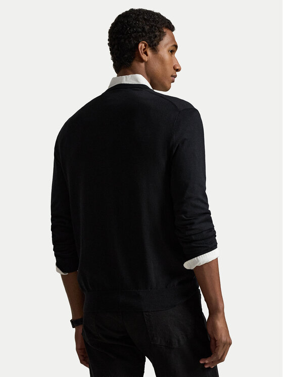 Polo Ralph Lauren Polo Ralph Lauren Megztinis Ls Sf Vn Pp 710670789003 Juoda Regular Fit