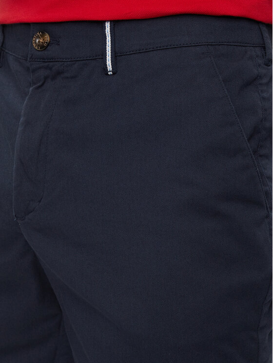 La Martina La Martina Kratke hlače iz tkanine YMB008 TW417 Mornarsko modra Slim Fit