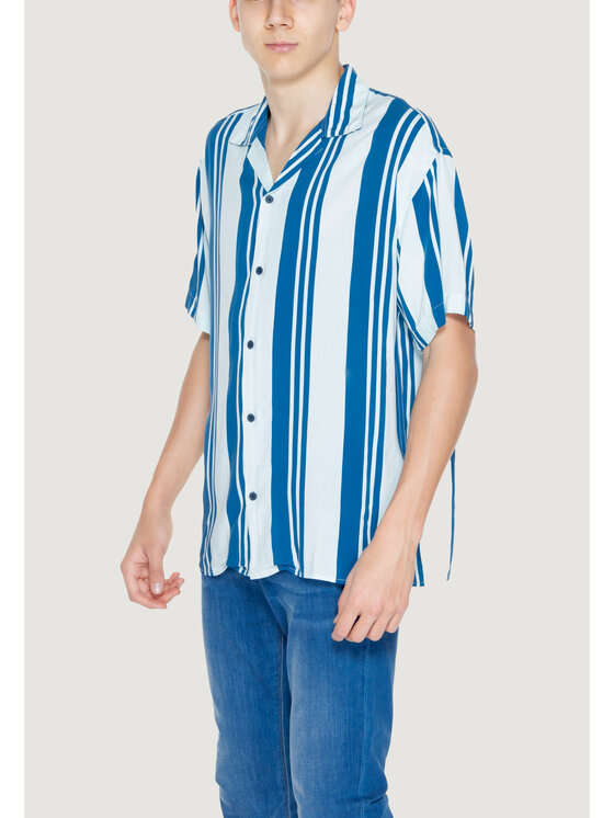 Jack & Jones Jack & Jones Πουκάμισο Jcojeff Aop Resort Ss Relax Ln Μπλε Shirt Fit