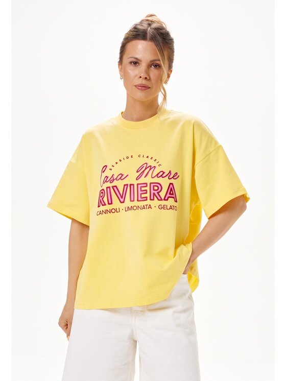 Mirons Mirons T-Shirt Print Beżowy Regular Fit