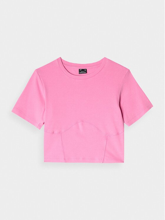 4F 4F Top 4FRAW24TTSHF2581-54S Różowy Slim Fit