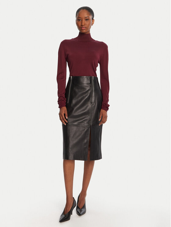 LOLA CASADEMUNT LOLA CASADEMUNT Golf MF2511013 Bordowy Regular Fit