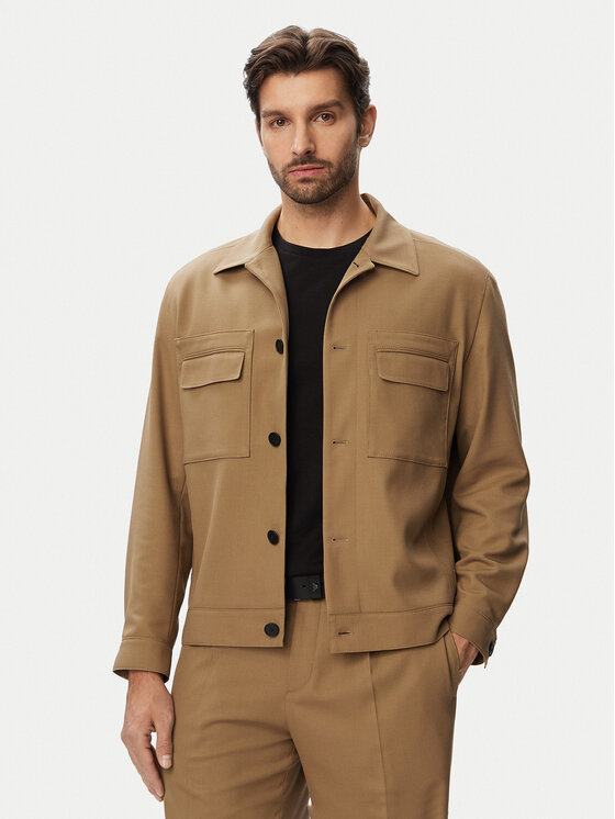 HUGO HUGO Hemdjacke Juliano243F1 50555258 Beige Slim Fit