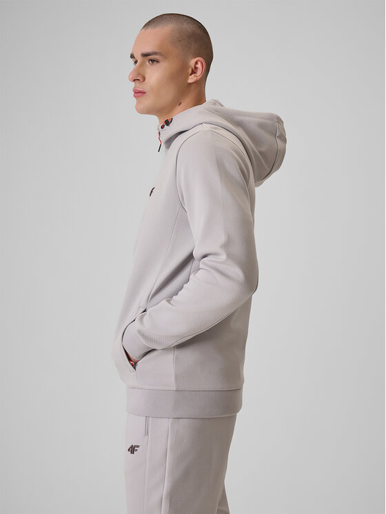 4F 4F Bluza MONOCHROME MOVEMENT Szary jasny Regular Fit