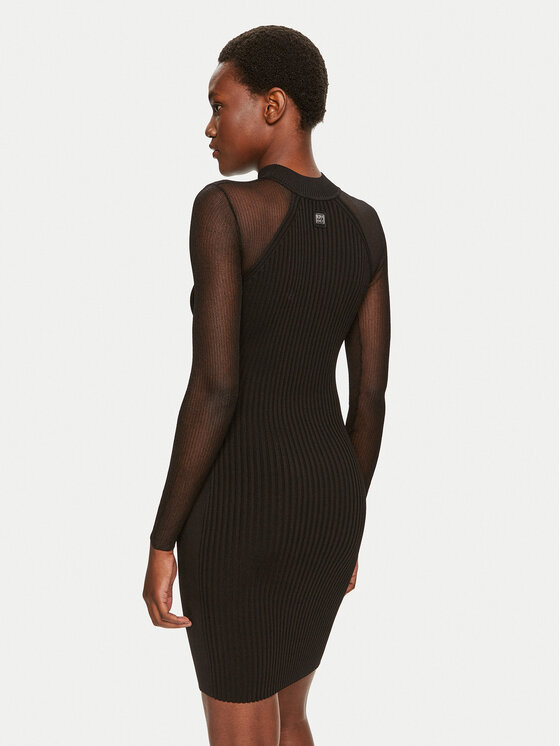 HUGO HUGO Trikotažinė suknelė Stasie 50518336 Juoda Slim Fit