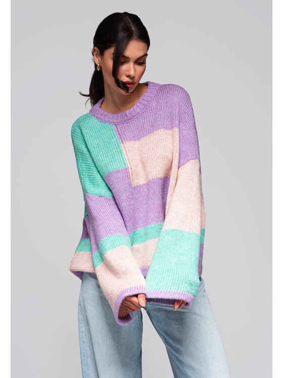 Ombre Ombre Sweter LW-SWSW-0108 Kolorowy Oversize