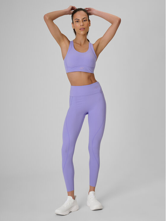 4F 4F Legginsy ACTIVE BY NATURE Fioletowy jasny Slim Fit
