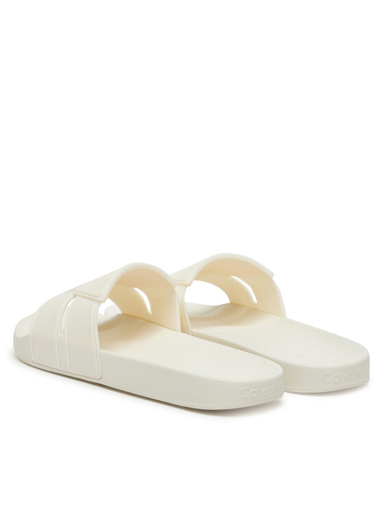 Calvin Klein Calvin Klein Şlapi Pool Slide Double T HM0HM01752 Alb