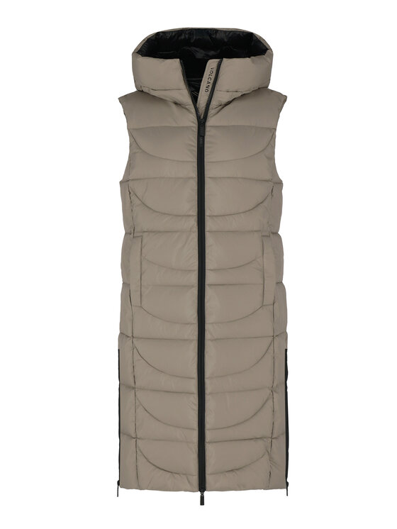 Volcano Volcano Bezrękawnik V-JAVA Beżowy Regular Fit