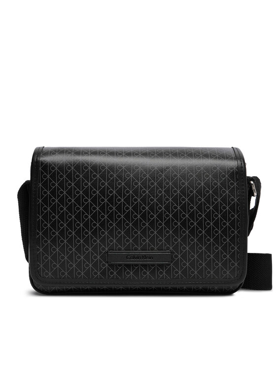 Calvin Klein Calvin Klein Maža rankinė Emblem Aop Coated Small Flap Mes LV04D3396G Juoda
