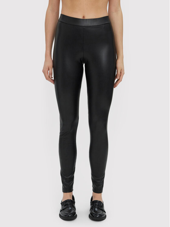 Vero Moda Vero Moda Kalhoty z imitace kůže 10257164 Černá Skinny Fit