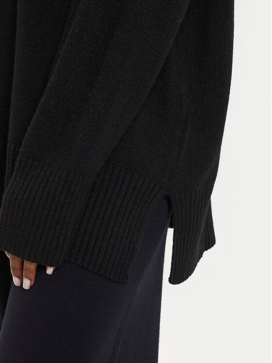 Kontatto Kontatto Rollkragenpullover 3M0170 Schwarz Relaxed Fit
