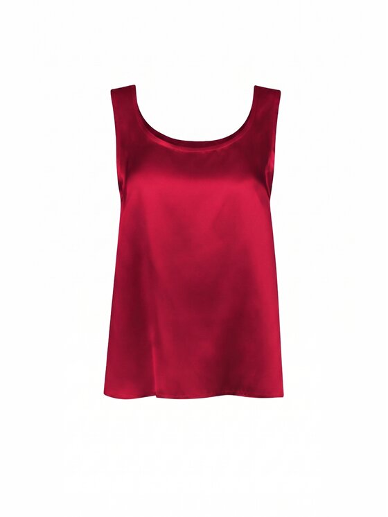 Cat&Cat Cat&Cat Top jedwabny basic Czerwony Regular Fit