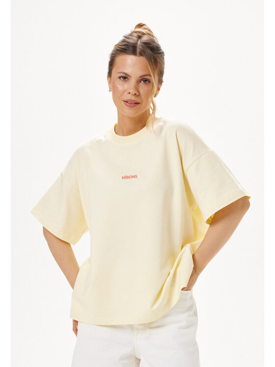 Mirons Mirons T-Shirt Print Beżowy Regular Fit