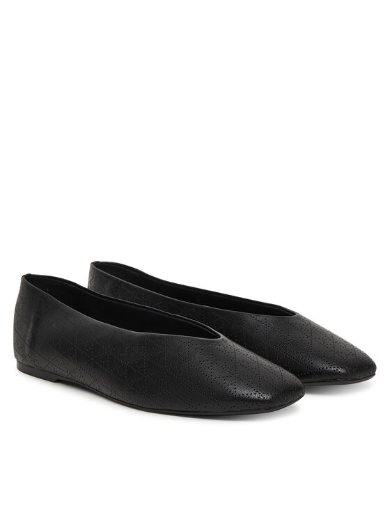 Calvin Klein Calvin Klein Baleríny Square Ballerina Aop Lth HW0HW02936 Černá