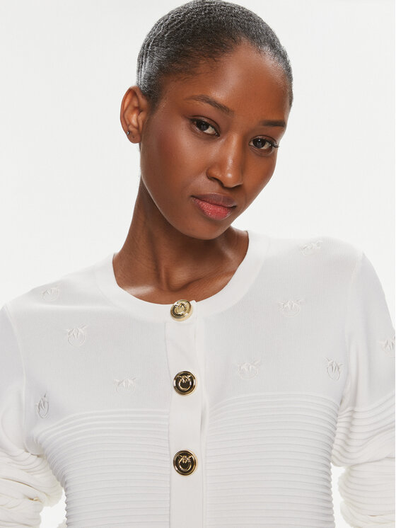 PINKO Pinko Kardigán Ciliegio 102881 A1LK Fehér Regular Fit