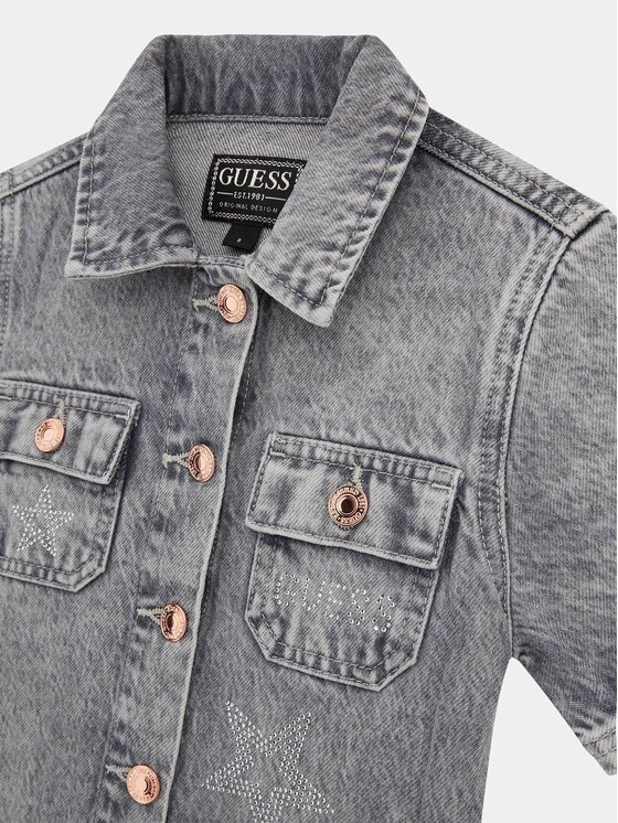 Guess Kids Guess Kids Sukienka 175919 Szary Classic Fit