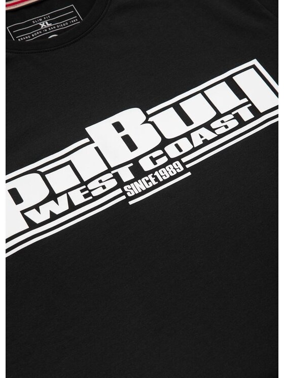 PITBULL PITBULL T-Shirt Koszulka Slim Fit Classic Boxing XS Czarny Regular Fit